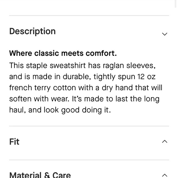 Everlane Unisex French Terry Sweatshirt Crew Neck Raglan Heather Grey XXS - Picture 8 of 11